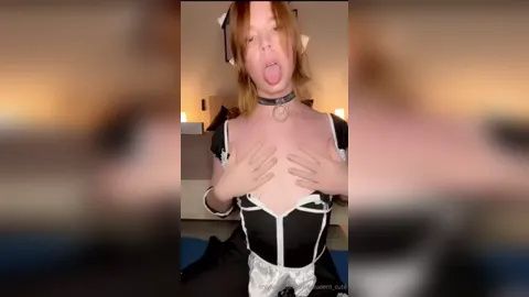 Darkstudentcute Intense Masturbation In Maid Costume With Dildo