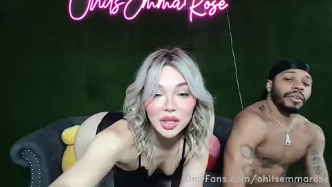 Emma Rose Live Cam Interracial Play On The Couch