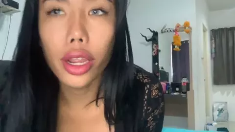 Ladyboy Mos Masturbates In Sexy Dress