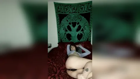 Brunette Asia Belle Masturbates With Long Dildo
