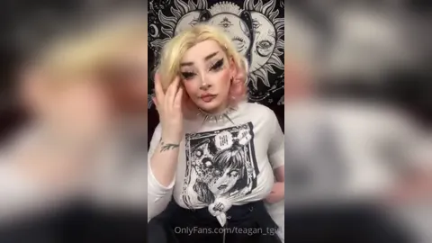 Teagan Tgirl Anal Masturbation With Dildo In Fishnet Stockings