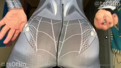 TS Bruna Dildo Anal Play In Costume