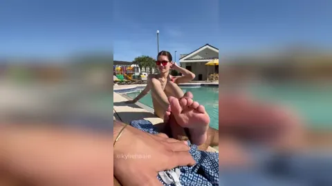 Kylie Haale Footjob At Public Poolside POV