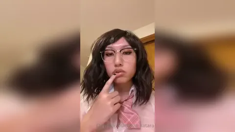 Femboy Kira Katara Masturbating Cok in Slutty Outfit
