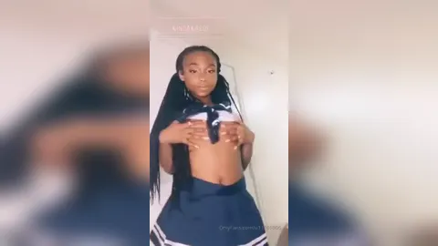 Ebony Slut Kindakaede Masturbating BBC in Sexy Mini Skirt