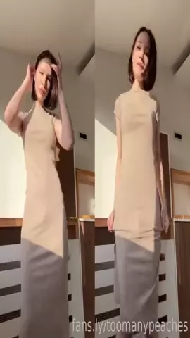 Eva Peaches - Teasing Big Shemale Cock in Tight Dress