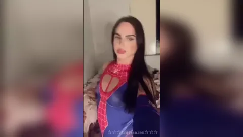 SpiderWoman teasing with her big dick