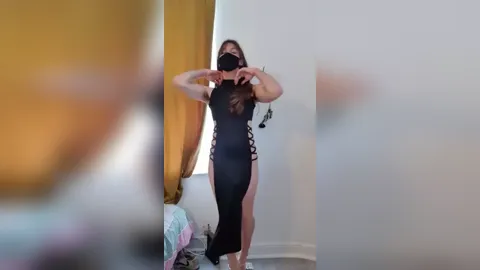 Pretty Little Iris Flashing In Sexy Long Dress