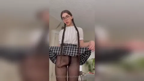 SummerTimeJames In Slutty School Outfit Masturbating And Cumming Hard