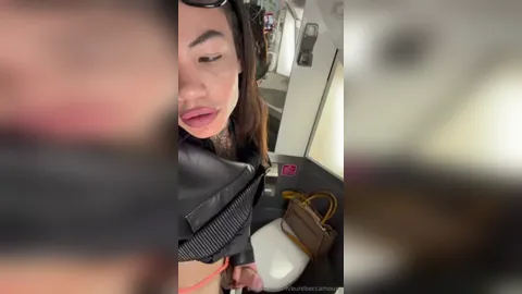 Rebecca Moura Jerking off in A Moving Train