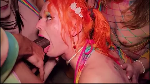 Rainbow Sluts Sharing BBC Reverse Gangbang